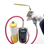 Professional Dual Switch Torch Brazing Torch of Propane Gas 1.6M Hose Ignition Gas Flame Soldering As Shown