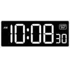 LED Digital Wall Clock with Seconds, Electric Clock Plug Auto DST Dimmer LED ...