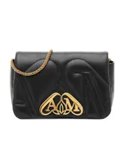Alexander McQueen The Seal Mini Crossbody Bag One size black