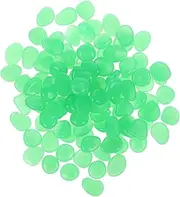 Yardenfun 100pcs Luminous Pebbles Fish Tank Decorations Glow Dark Aquarium Stones for Fish Tank Multi-function Decorative Pebbles