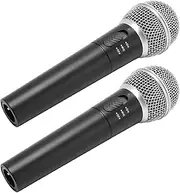 Jectse Wireless Dynamic Microphone Set Clear Sound Quality for Karaoke Stage Performance Dual Handheld Mic System for Singing, ABS Material