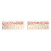 2PK Annabel Trends Tamed Hair Comb Rectangle Women's Accessory 15cm Pink Pearl