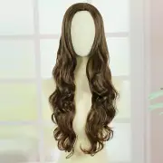 Long Brown Wig 28'',Long Brown Curly Wavy Wig for Women Princess Wig Cosplay Wig