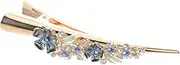 Beavorty Elegant Rhinestone Flower Hair Clip for Women Vintage Alligator Clip for Fine Hair Versatile Accessory for Parties Weddings and Daily Use for Any Occasion