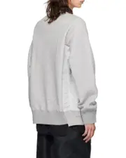 Sacai Long-Sleeved Panelled Crewneck Sweatshirt 0,1,2,3,4 Gray