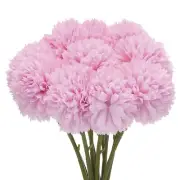 Artificial Flower Heads Silk Chrysanthemum Hydrangea Rose Red Faux 12Pcs