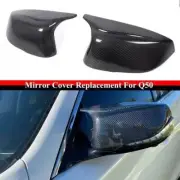 FOR 2014-2024 INFINITI Q50 Q60 M STYLE CARBON FIBER REPLACEMENT MIRROR CAP COVER