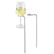 Avanti Hygienic Outdoor Stemware Holder Picnic Stakes 27cm Set of 2 Silver