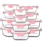 12 Pack Glass Storage Containers with Lids, Leak-Proof Meal Prep Containers, ...