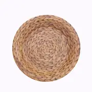 25 Natural 7" Woven Rattan Print Paper Salad Plates Party Events Decorations