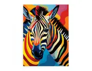 Two Zebra Modern Art Canvas Print