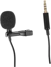 DRESSOOS Mini Clip Microphone 3.5mm Lapel Mic for Video Live Streaming Smartphone Portable Recording