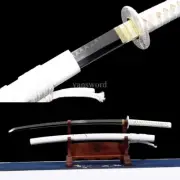 Japanese Katana T10 Clay Tempered Samurai Sword Mirror Blade With White Scabbard