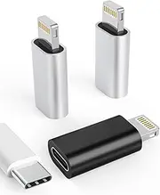 3Pack USB C Female to Lightning Male Adapter for iPhone 12/11/8 X XR/XS/SE/7Plus/Pro Max Ipad Air Mini Type Compatible with Charging Support Data Transmission Connect Charger Connector Cable Converter
