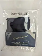 New Universal Thread Adult Reusable Face Mask 2 Pack Cotton Blue/Black OSFM