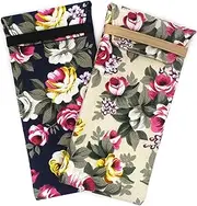 [Global Glasses] Women Eyeglass/Sunglasses Cases Soft Pouch Protective Eyewear Case Glasses Bag Pouch