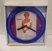 England's OWN Princess Diana Purple 7" Novelty Wall/Desk Clock Brand New..