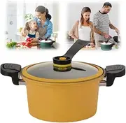 3.5L Micro Pressure Crock Pot, 2025 New Kitchen Vacuum Micro Pressure Stock Pot Non Stick Microwave Kitchenware, Saucepan Cookware Kitchen Accessories for Home Kitchen (Yellow)