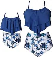 [Uhnice] Girls Swimsuit High Waisted Two Pieces Bikini Set Swimwear Bathing Suits