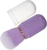 [KAILIKETIY] Retractable Makeup Brush Portable Mini Blush and Foundation Brush for Travel Bristles for Liquid Blush Cosmetic Tool with Cover for Cheeks and Highlighter