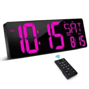 XREXS Large Digital Wall Clock with Remote Control, 17.2 Inch LED Large Displ...