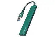 Bonelk Long-Life Male USB-A to 4-Port Female USB 3.0 Slim Hub For Laptop Green