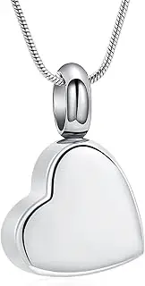 [VCCWYQK] Mini Heart Urn Necklace for Ashes for Women Men Stainless Steel Cremation Jewellery Memorial Keepsake Pendant for Ash Holder