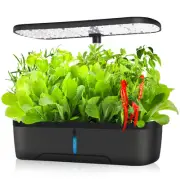 Hydroponics Growing System Indoor Germination Kit 12 Pods Home Gardening LED