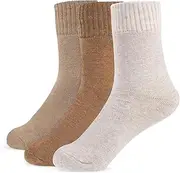 [Xinjoduz] 3 Pairs Neutral Socks Brown Crew Socks Aesthetic Socks Womens Cute Crew Socks Casual Athletic Aesthetic Socks Knit Socks Tan Socks Neutral Color Socks Neutral Cotton Socks (Brown Khaki Light Brown