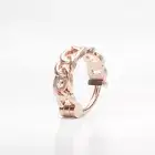 14K Rose Gold Diamond Chain Nose Ring with Clicker Closure, Cartilage Jewelry