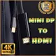 mini dp to hdmi 轉接線 迷你dp轉hdmi 公對公 1080P/4K 電腦數據線 MAC 蘋果 筆電