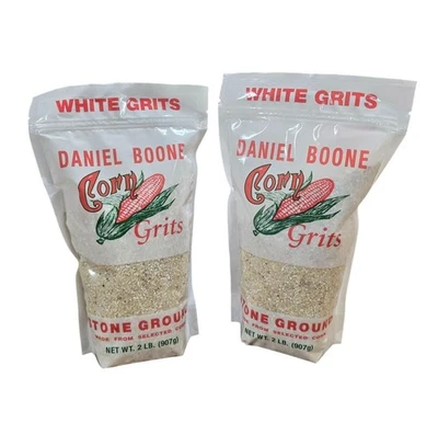 Daniel Boone Fresh Coarse Stone Ground White Grits 2/2 Pound Resealable Bags