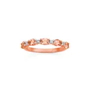 9ct Rose Gold Morganite & Diamond Anniversary Band in Peach