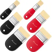 6 Pcs Flat Paddle Paint Brush Set Scale Brush for Oil and Acrylic Paints 1 In...