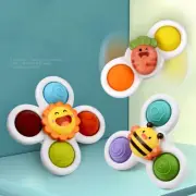 3Pc Rattles Sensory Learn Sucker Spinner Toy Spin Bath Cup Animal Swimming Funny