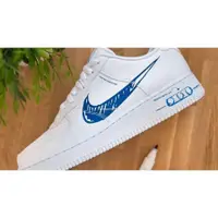 在飛比找蝦皮購物優惠-Nike Air Force 1 藍白塗鴉 素描 手繪 簡約