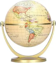 Antique World Globe, Rotable World Map With Metal Rack Educational Globe With The Latest Drawing Technology For Children Adults Teacher
