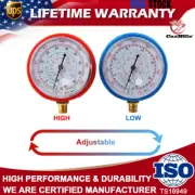 Pair AC Conditioner Pressure Refrigerant Gauges Low High Pressure Gauge Manifold
