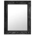 Wall Mirror Baroque Style 50x60 cm Black vidaXL
