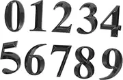 KALLORY 10Pcs House Numbers Stickers Durable Plated Door Number Plaques for Mailbox Gates Easy Peel Stick Design for Home Address Signage