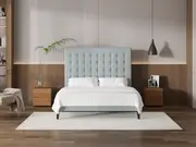 My Style Buttoned Headboard & Standard Base - Queen / Duckegg / Slimline Base