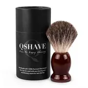 QSHAVE 100% Best Original Pure Badger Hair Shaving Brush Handmade. Real Wood