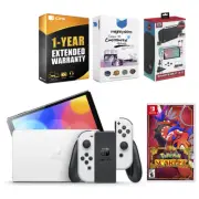 Nintendo Switch White OLED Console with Pokemon Scarlet and Gaming Kit
