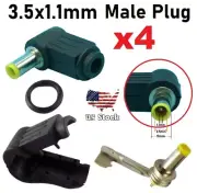 4 Pieces Right Angle 9*5* 3.5x 1.1mm DC Power Male Plug Soldering Connector