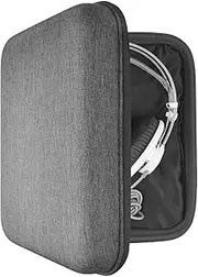 Geekria Shield Case for Large-Sized Over-Ear Headphones, Replacement Protective Hard Shell Travel Carrying Bag with Cable Storage, Compatible with Sennheiser HD820 (Drak Grey)