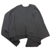Ralph Lauren Poncho Cardigan Women's S/M Black Wool Cable Knit Cashmere Pullover
