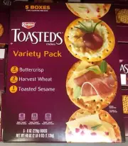 Keebler Toasteds Crackers Variety Pack 8oz 5 packs Buttercrisp Harvest Wheat Ses