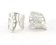 Adjustable Ring Shiny Silver Plated brass (18mm 7.5US inner size) 2740