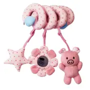 Catzon Baby Hanging Toy for Stroller and Crib Spiral Plush Toy for Newborn-Pig