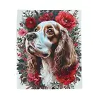 Velveteen Plush Blanket, Cocker Spaniel Dog Print, Warm Fleece Throw for Dog